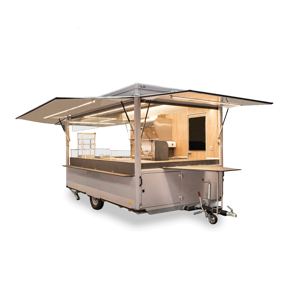 Kompakter Imbisswagen. Standard Imbissanhänger von Esselmann für mobiles Streetfood