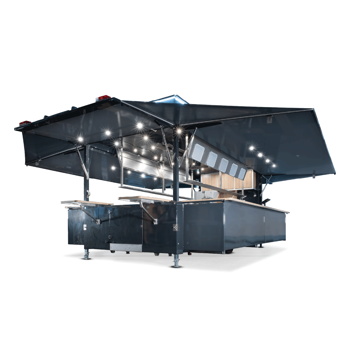 Individueller Imbissanhänger für große Events. Aufbaulänge 5m.